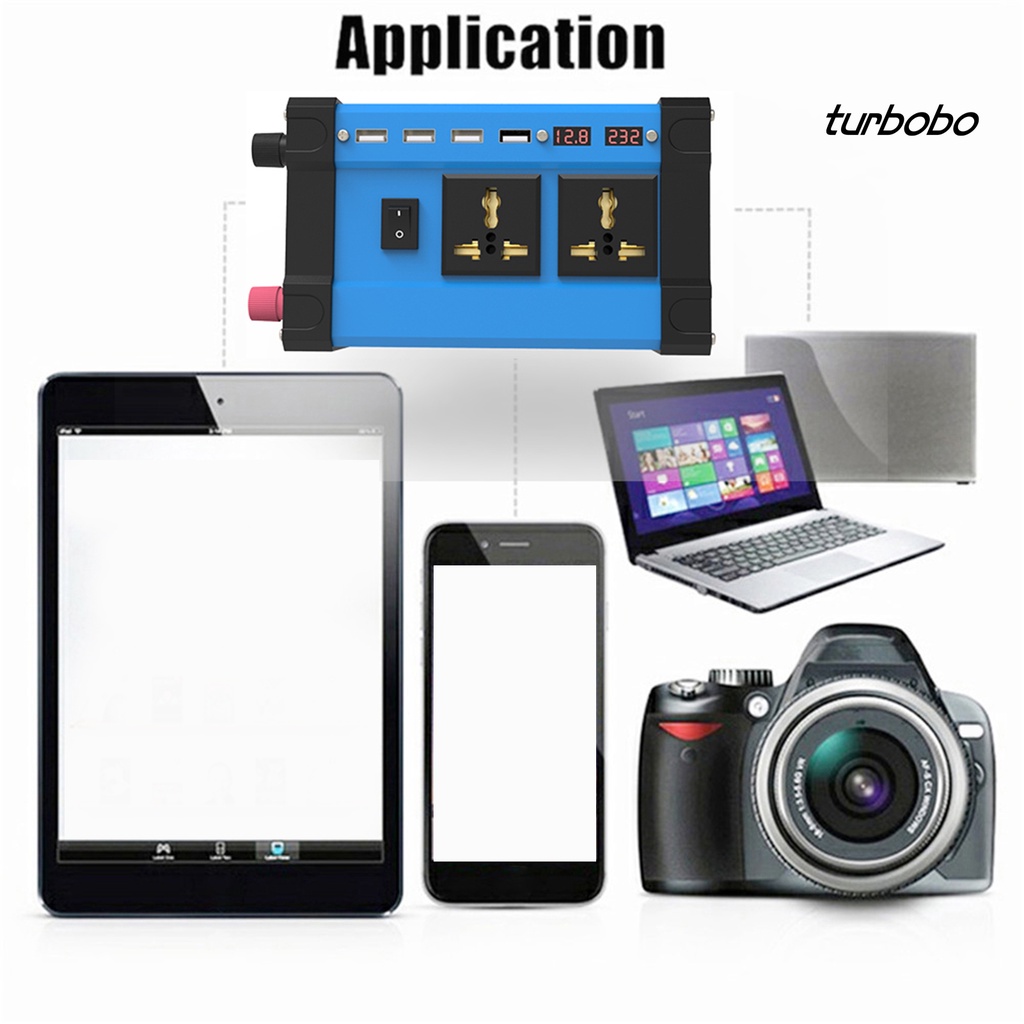 Bộ Chuyển Đổi Nguồn Điện USB 12V 300W Thông Dụng Với Màn Hình Hiển Thị Điện Áp Cho Xe Hơi Xe Tải TV Laptop