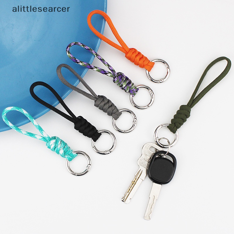Móc Khóa Dây Thừng Bện Ngắn Màu Sắc Chất Lượng Cao Chống Mất Tích Hợp Móc Khóa Xe Hơi
