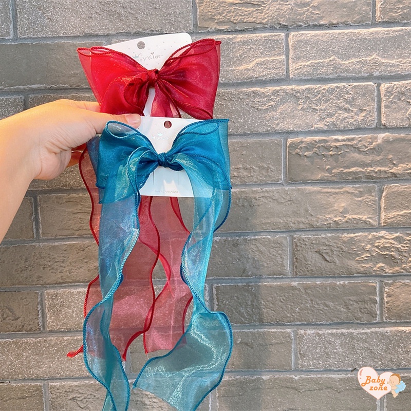 Kẹp Tóc Đuôi Cá Đính Nơ Ruy Băng Xinh Xắn Cho Bé Gái