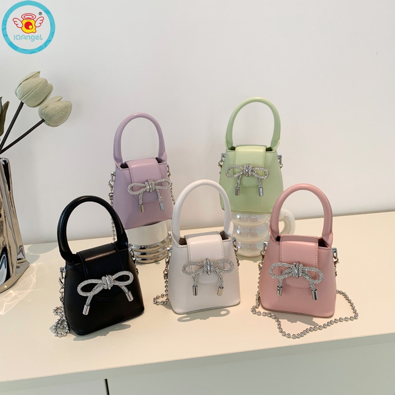 Túi Xách Đeo Chéo Đính Nơ Dây Xích Thời Trang Cao Cấp Cho Nữ