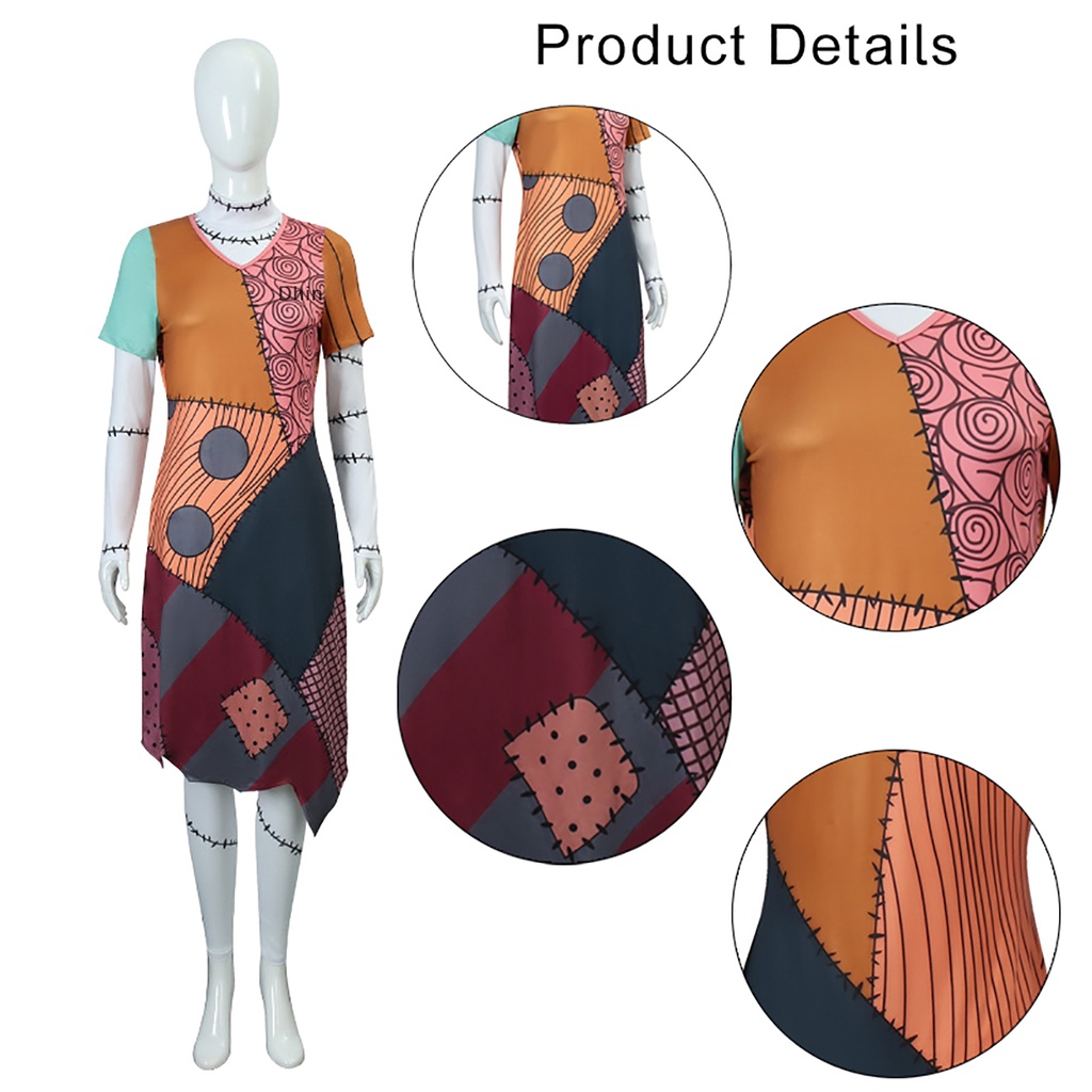 Bộ Đồ Hóa Trang Nhân Vật Sally Skellington Trong Phim The Nightmare Before Christmas Túi Đựng Đồ Dùng Cao Cấp Tiện Dụng