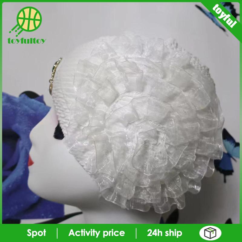 Mũ Bơi Trùm Đầu Đính Hoa Thời Trang Đi Biển Cho Nữ