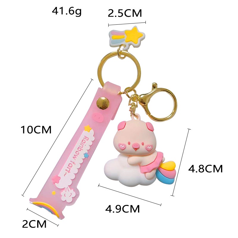 Móc Khóa Hình Mông Heo Hồng Hoạt Hình Đáng Yêu