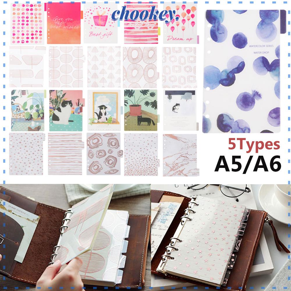 CHOOKEY Set 5 Trang Nhựa Chia Ngăn Sổ Tay Thời Trang