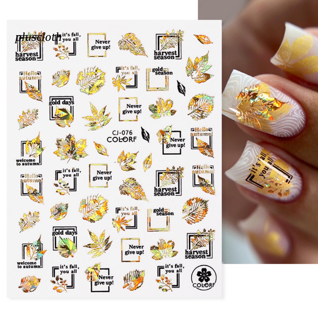 1 Tấm Nhãn Dán Trang Trí Móng Tay Tự Dính Họa Tiết Lá Bướm 3D