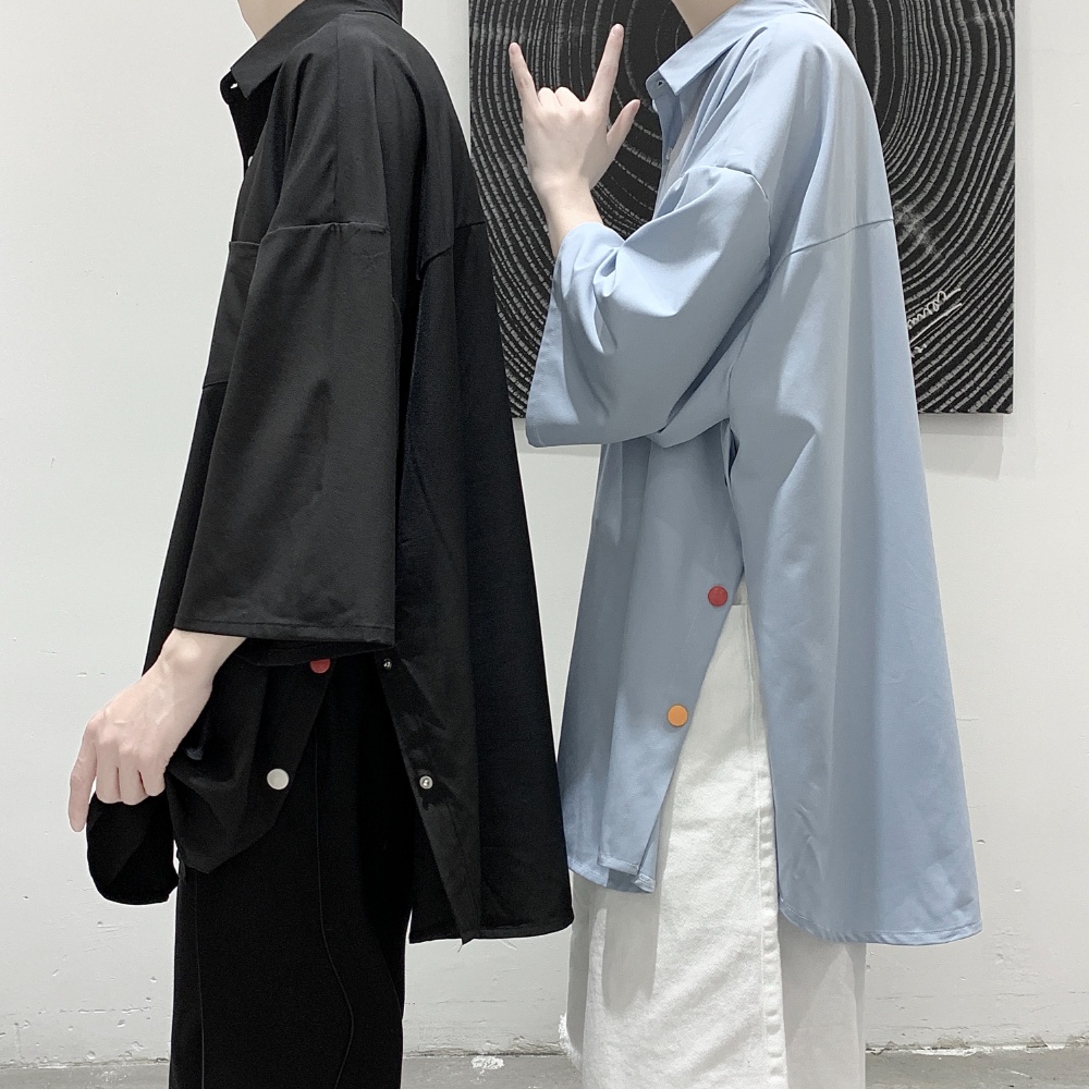 Áo Sơ Mi Tay Ngắn Thiết Kế Xẻ Tà Thời Trang Mùa Hè Hàng Mới 2023 Dành Cho Bạn Nữ