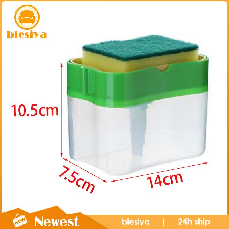 Bình Đựng Xà Phòng 2 Trong 1 Có Giá Đỡ Bọt Biển Rửa Chén Tiện Dụng