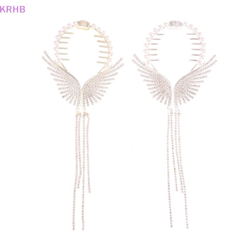 Kẹp Tóc Đuôi Ngựa Hình Đôi Cánh Thiên Thần Đính Ngọc Trai Thời Trang Mới