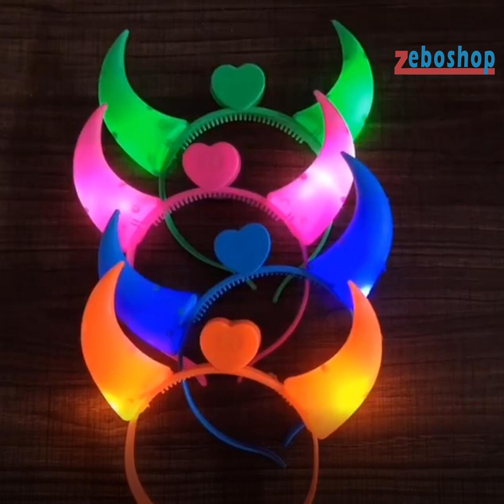 Cài Tóc Hình Sừng Bằng Nhựa Phát Quang Hóa Trang Cho Người Lớn Và Trẻ Em