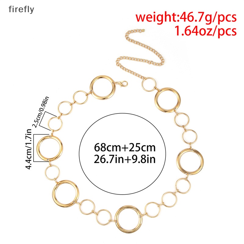 Thắt Lưng Dây Xích Tròn Bằng Kim Loại Cá Tính Thời Trang Punk Cho Nữ