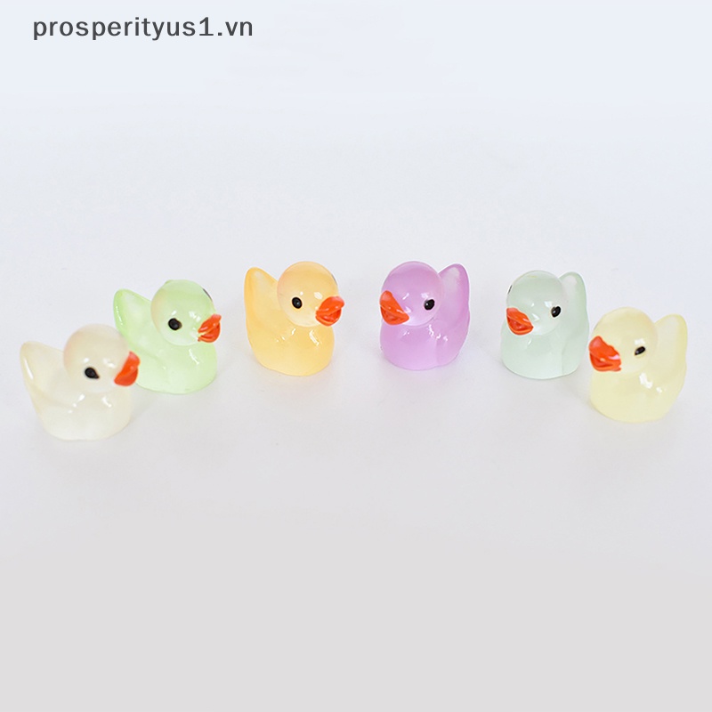 1 [prosperityus1] 5 Chú Vịt Phát Quang Mini Trang Trí Tiểu Cảnh DIY