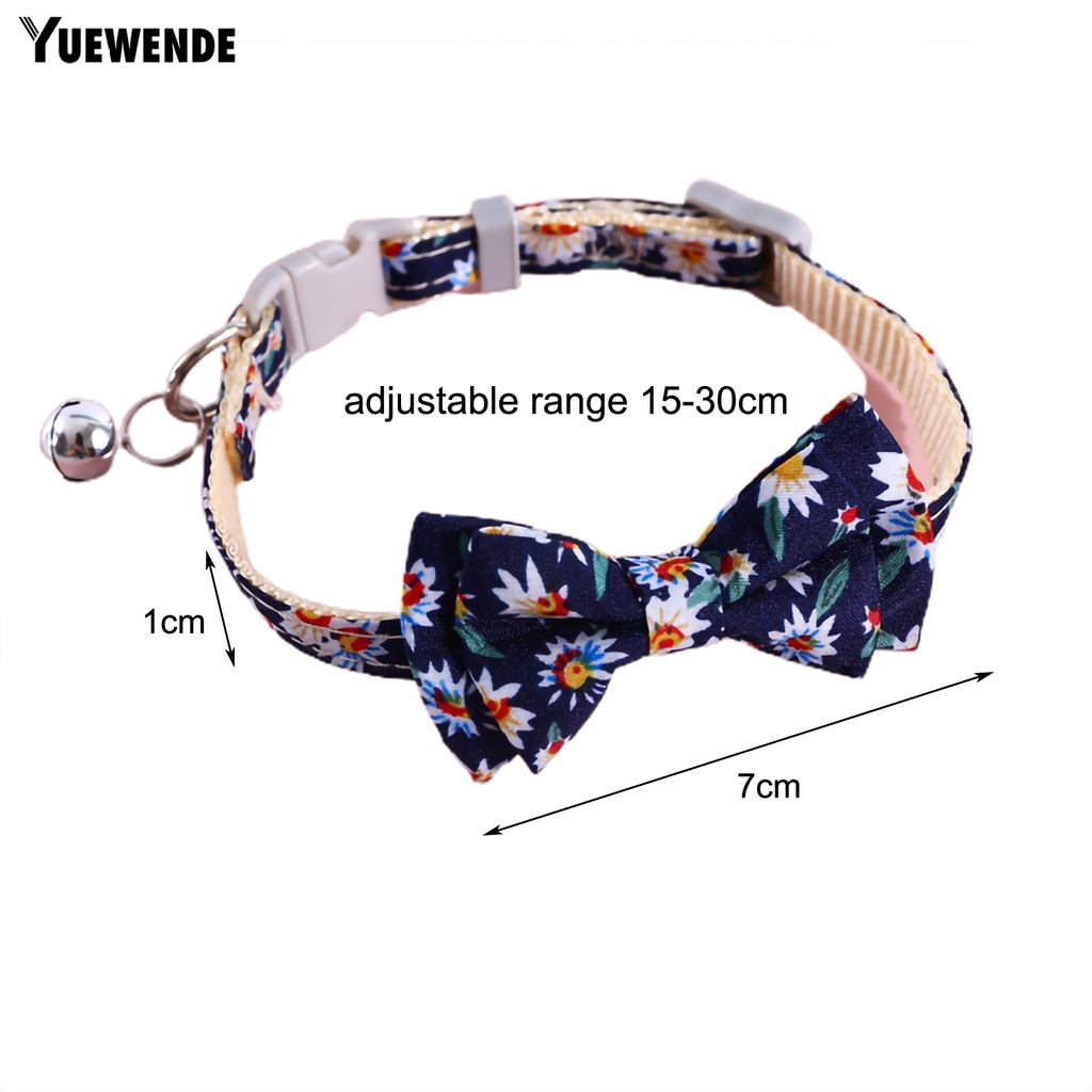 Vòng Cổ Polyester Cotton Thiết Kế Thắt Nơ Có Thể Điều Chỉnh Gắn Chuông Cho Thú Cưng