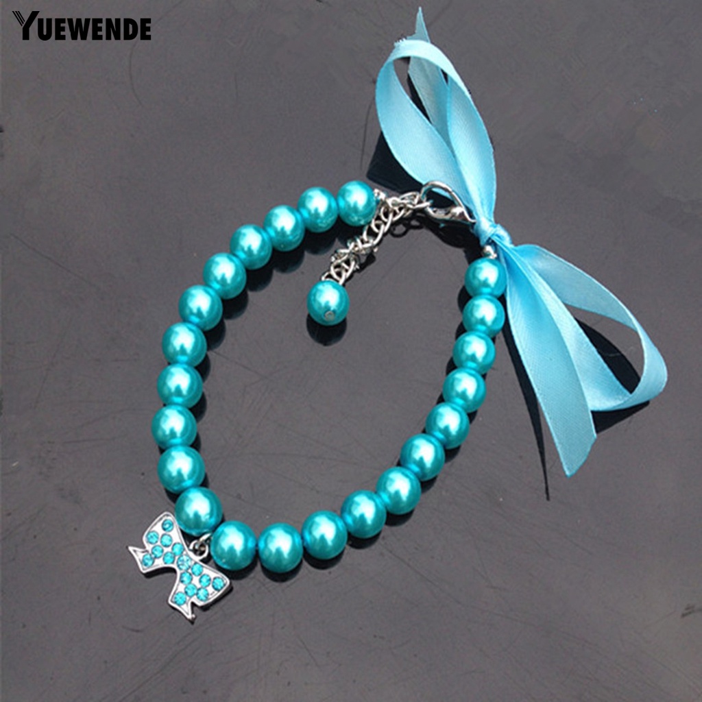 Vòng Cổ Đính Đá Và Ngọc Trai Nhân Tạo Thời Trang Dành Cho Thú Cưng