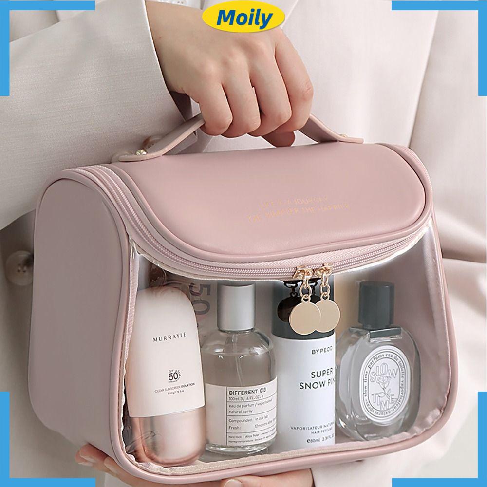 Túi Đựng Đồ Trang Điểm Trong Suốt Sức Chứa Lớn Có Móc Treo Tiện Dụng Cho Nữ