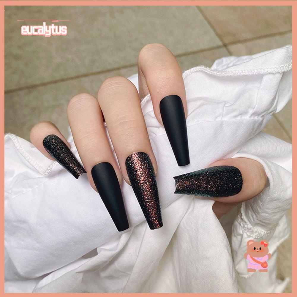 Bộ 24 Móng Tay Giả Ballerina Dáng Dài Che Phủ Toàn Diện Tháo Rời Được