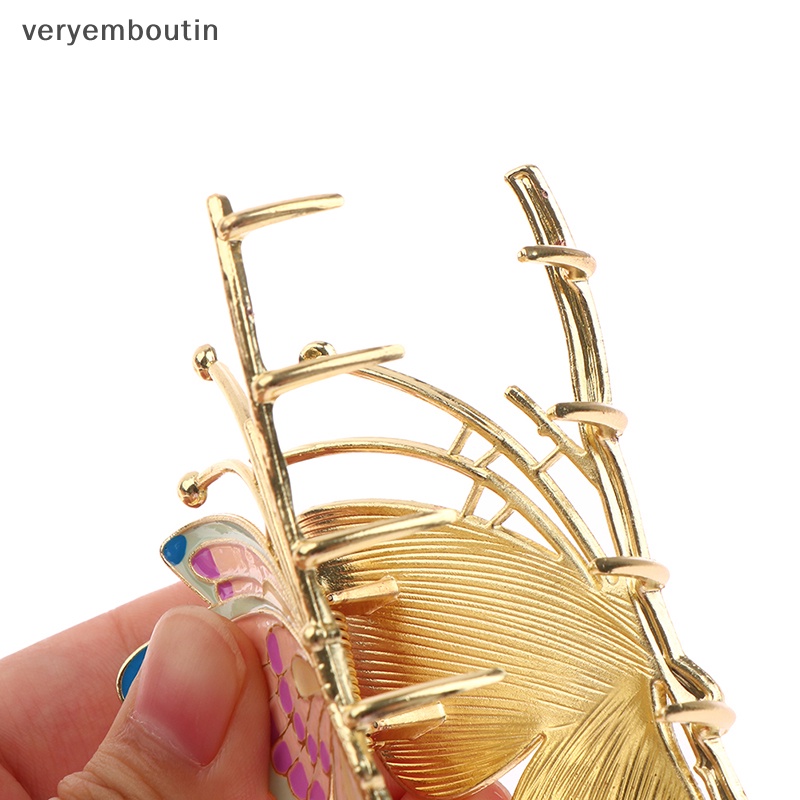 1 Kẹp Tóc Càng Cua Bằng Kim Loại Sơn Hình Bướm Thanh Lịch n