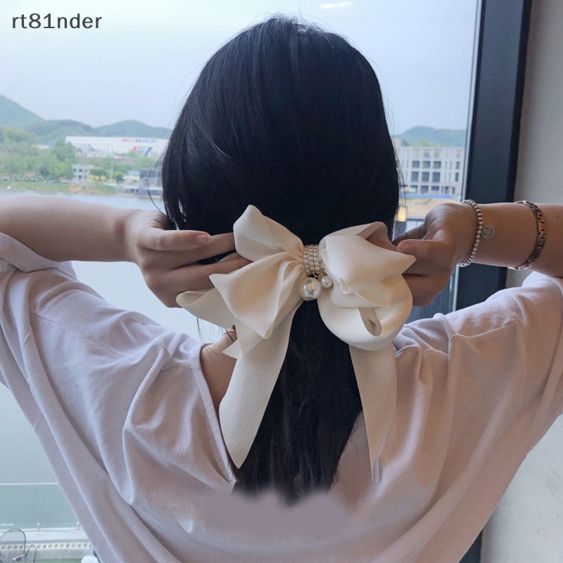 Kẹp Tóc Nơ Đính Ngọc Trai Cỡ Lớn Dễ Thương