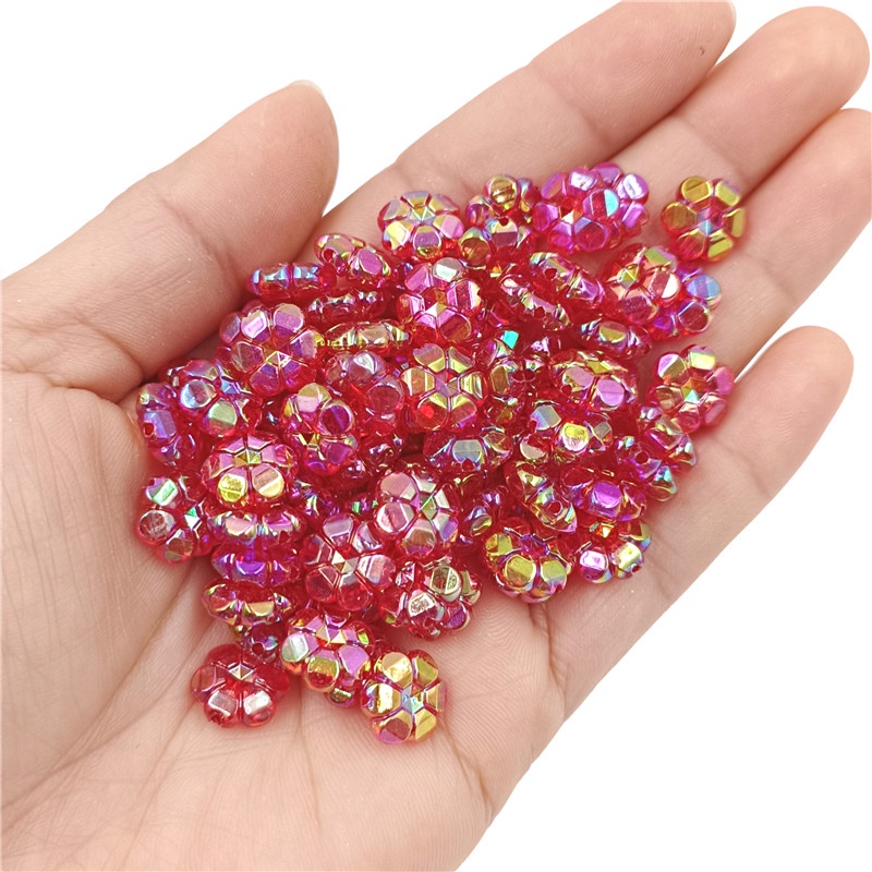 Bộ 40 Hạt Xâu Chuỗi 10mm Hình Hoa Đào Nhiều Màu Sắc