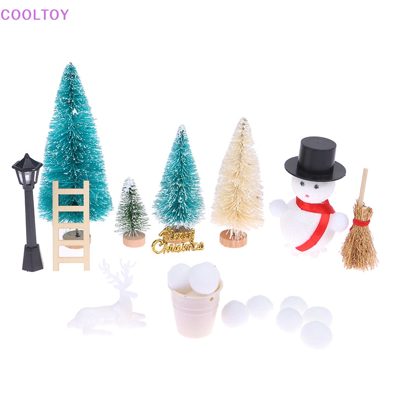 1 Bộ Vật Liệu Tự Làm Người Tuyết 1: 12 Trang Trí Phong Cảnh Giáng Sinh Cho Nhà Búp Bê