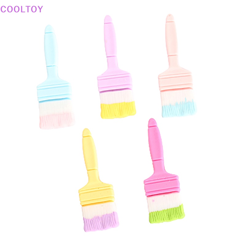 Set 5 Bàn Chải Mini Bằng Resin Dễ Thương Trang Trí Nhà Búp Bê