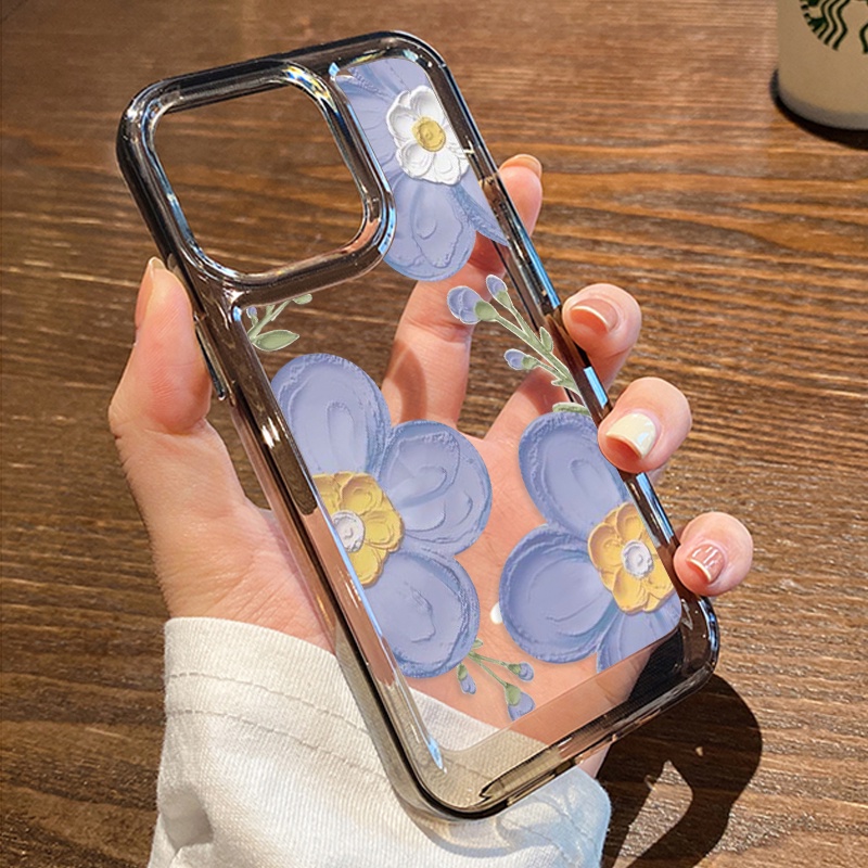Ốp Điện Thoại Hình Hoa Tím Cho IPhone 6 7 8 6Plus 7Plus 8Plus 11 14 Pro Max X XS XR 11 12 13 14 Pro Pro Max SE 2020 2022