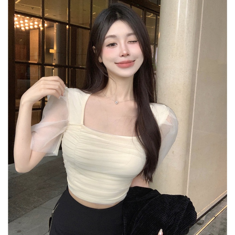 Áo Thun Dáng Ngắn Thời Trang Mùa Hè Dễ Phối Đồ Cho Nữ