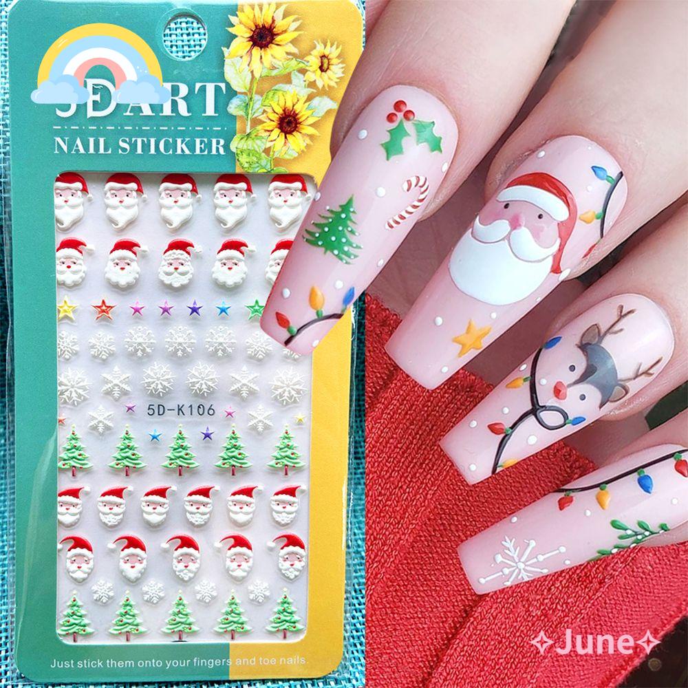 Miếng Dán Trang Trí Móng Tay DIY Chủ Đề Giáng Sinh