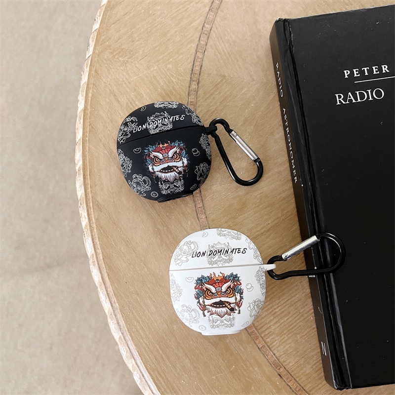 Vỏ Bảo Vệ Hộp Sạc Tai Nghe Bluetooth Không Dây VIVO TWS Air Bằng tpu Mềm Nhám Hình Sư Tử Hoạt Hình