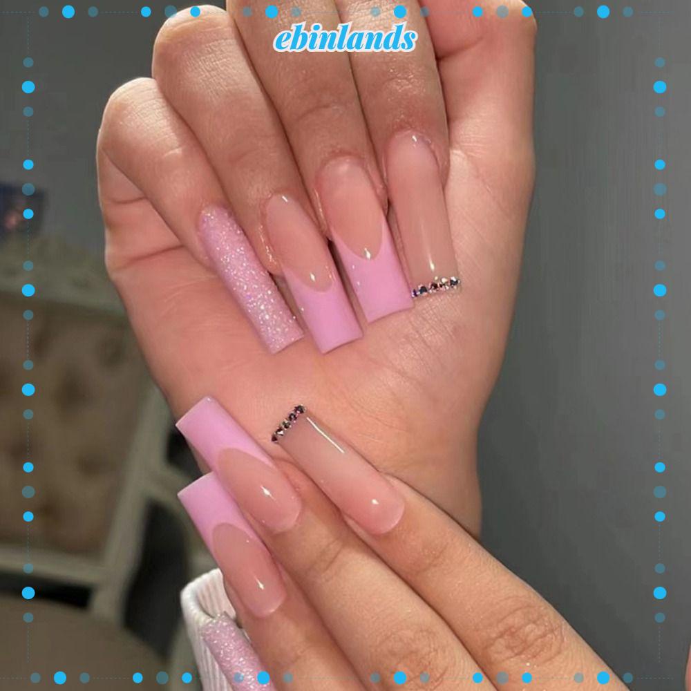 Bộ 24 Móng Tay Giả Tự Làm Kiểu Pháp Xinh Xắn|Phụ Kiện Múa Ba Lê Chuyên Dụng Chất Lượng