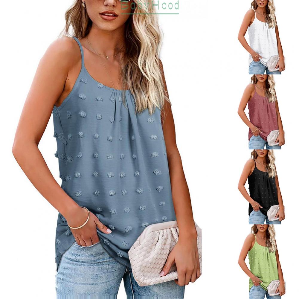 Women's Summer Velvet Ball Decor Sleeveless Tank Tops Loose Casual Camisole Vest#BBHOOD