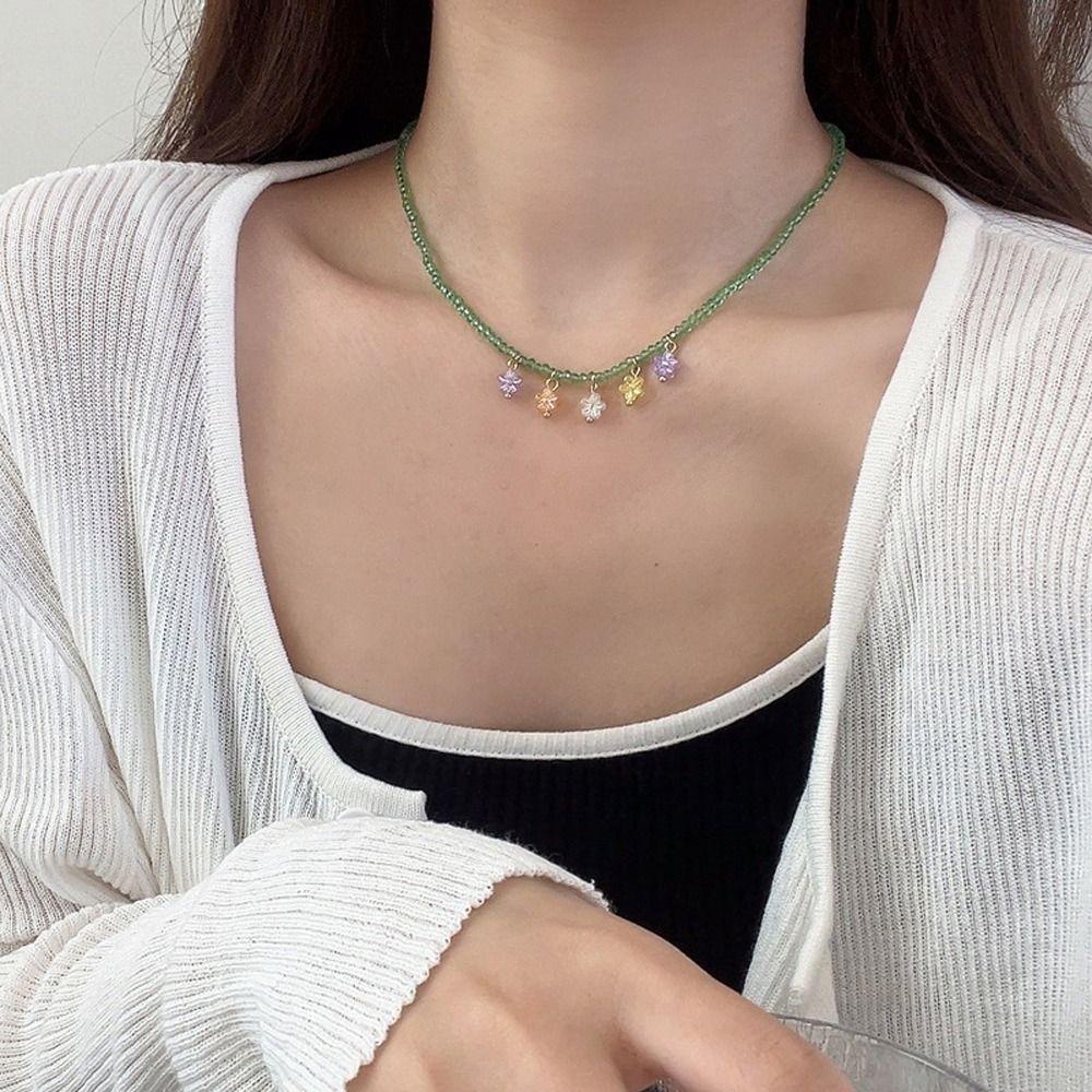 MIQUEL Vòng cổ Y2K Resin Nhiều Màu Sắc Phong Cách Hàn Quốc Ngọt Ngào Thời Trang Cho Nữ