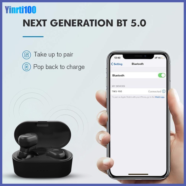 Tai Nghe Nhét Tai Bluetooth Không Dây Âm Thanh Thấp Khử Tiếng Ồn Yinrti Tws