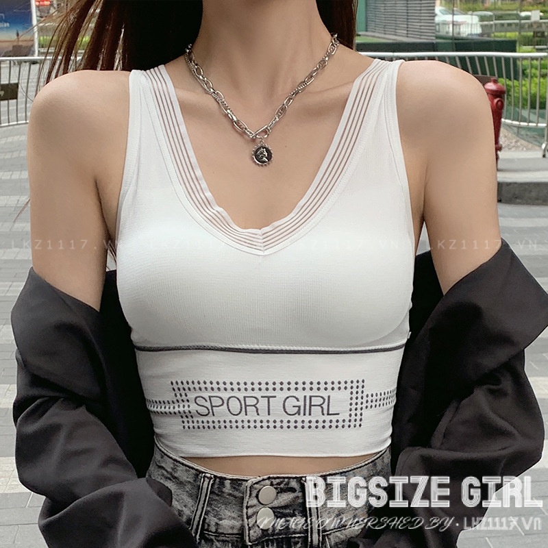 Áo lót thể thao nữ 2 dây Bigsize Áo bra nữ tập gym yoga nâng ngực Vải cao cấp cho người mập béo nữ chạy bộ erobic