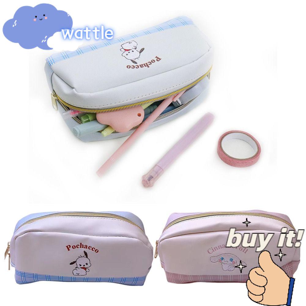 Bóp Viết Da PU Cỡ Lớn Thêu Họa Tiết Chú Chó Gui Dog Dễ Thương Cho Học Sinh