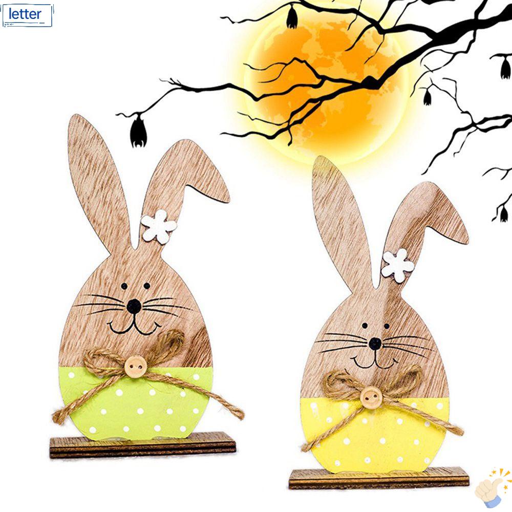 Phụ Kiện Trang Trí Bằng Gỗ Hình Thỏ Phục Sinh DIY