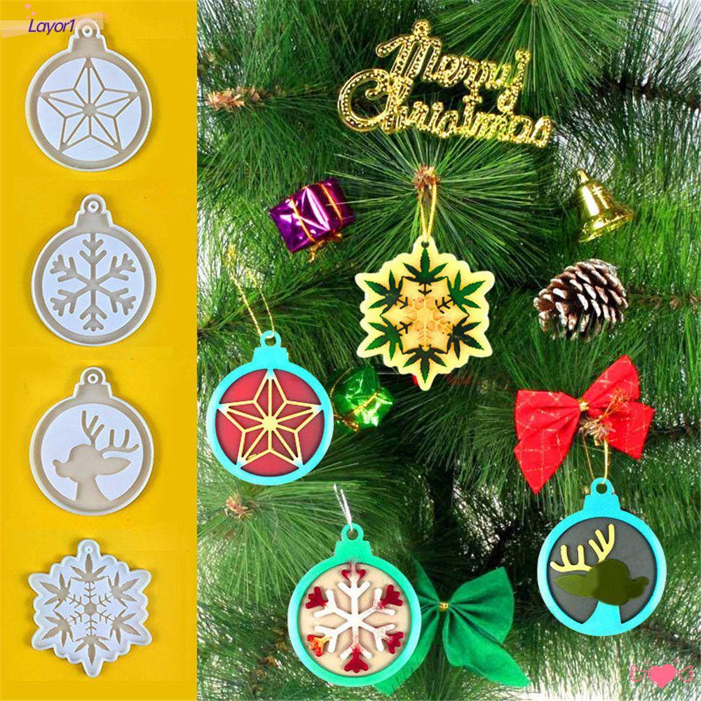 1 Khuôn Silicone Làm Mặt Trang Sức Hình Quả Cầu Giáng Sinh