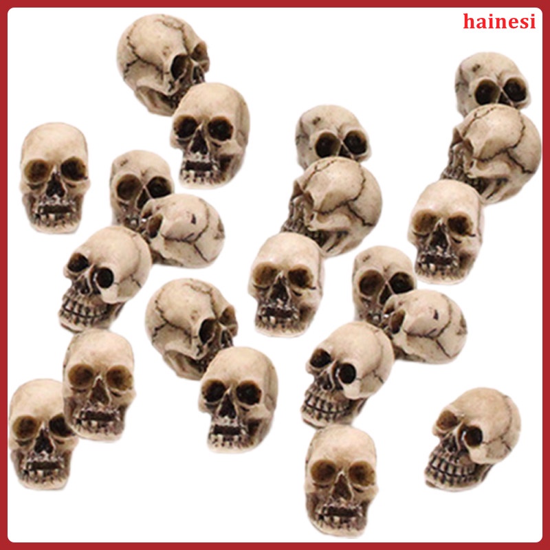 Bộ 20 Mô Hình Đầu Lâu Nhỏ Xinh Trang Trí Bánh Kem 1.8x1cm