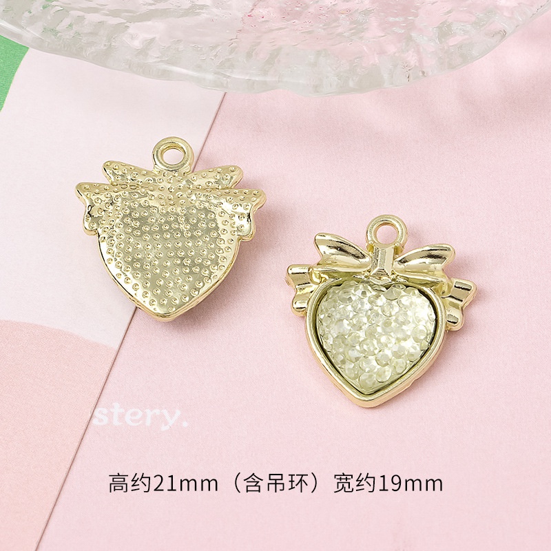 1 Mặt Vòng cổ Hình Nơ Trái Tim Bằng Hợp Kim DIY