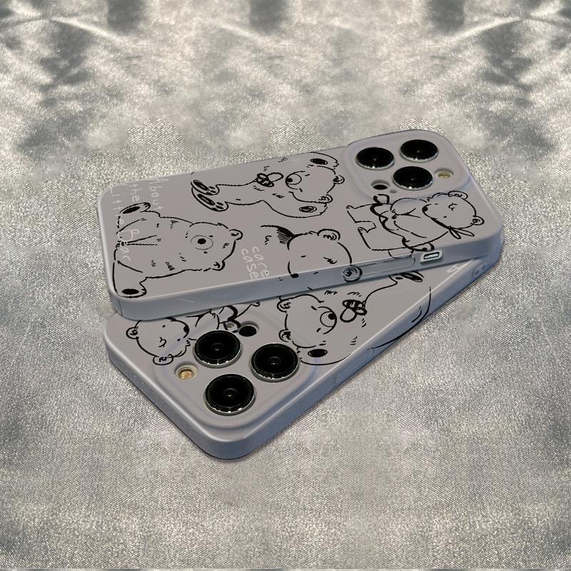 Ốp Điện Thoại Dẻo Họa Tiết Gấu / Ngỗng Phong Cách Graffiti Đơn Giản Chống Sốc Cho Iphone14Pro786In 11 plus 1213
