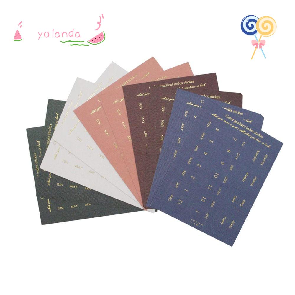 YOLA Bộ 10 Tấm Hình Dán Tự Dính Màu Gradient Dùng Trang Trí Sổ Tay