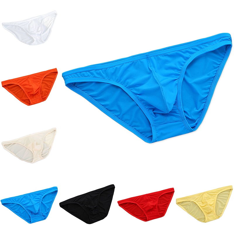 Quần Lót Tam Giác Lưng Thấp Chất Liệu Lụa Lạnh Thời Trang Quyến Rũ Cho Nam