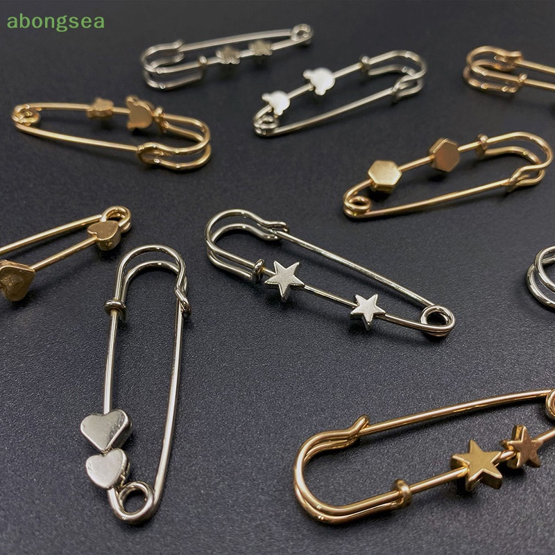 Trâm Cài Áo Hình Lục Giác / Ngôi Sao / Gấu Màu Vàng Bằng Hợp Kim Cố Định Chống Ánh Sáng Phong Cách Vintage Bongsea