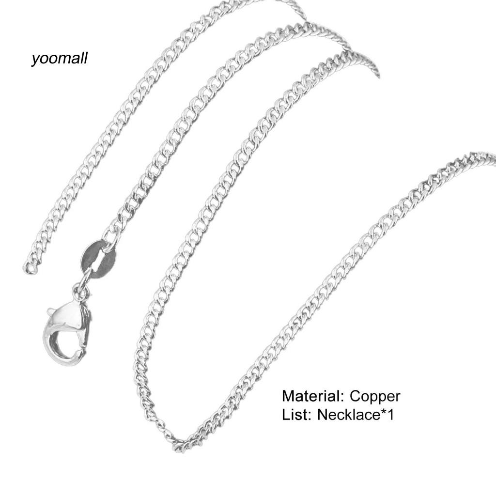 Vòng cổ Dài Bằng Đồng Dày Màu Sắc Bạc Phong Cách Hip Hop Cho Nam Và Nữ