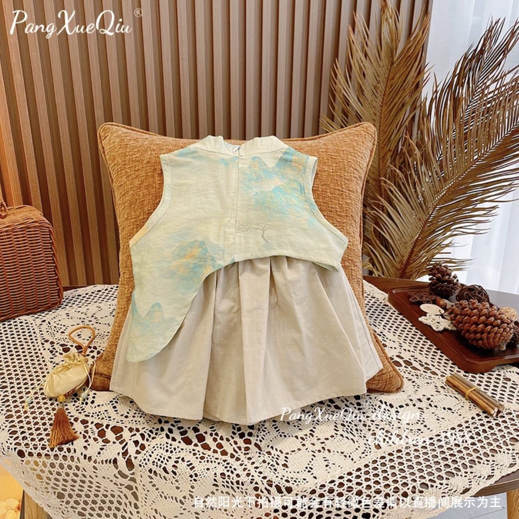 Bộ Đồ Hán Phục Hai Mảnh Mùa Hè 2023 Phong Cách Trung Hoa Cho Bé Trai Và Bé Gái