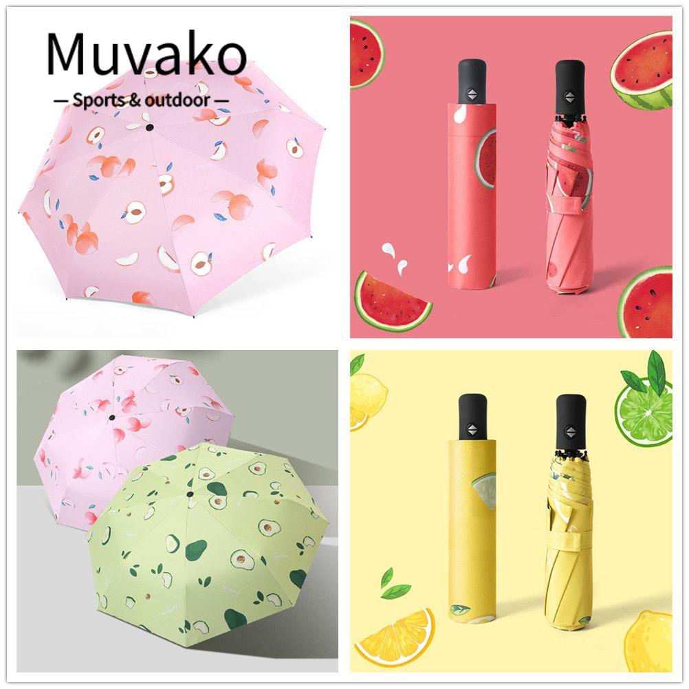 MUVAKO Dù Gấp Chống Tia UV Chống Gió Thiết Kế Hình Trái Cây