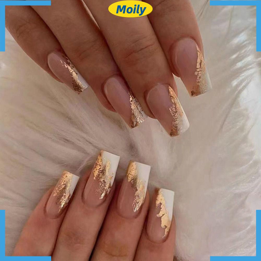 Bộ 24 Móng Tay Giả Dạng Nhấn DIY Đơn Giản Ốp|Phụ Kiện Múa Ba Lê Chuyên Dụng Chất Lượng