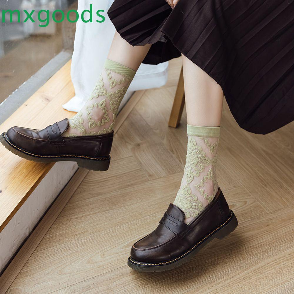 Vớ Mỏng Họa Tiết Hoa Cá Tính Phong Cách Hàn Quốc Mới