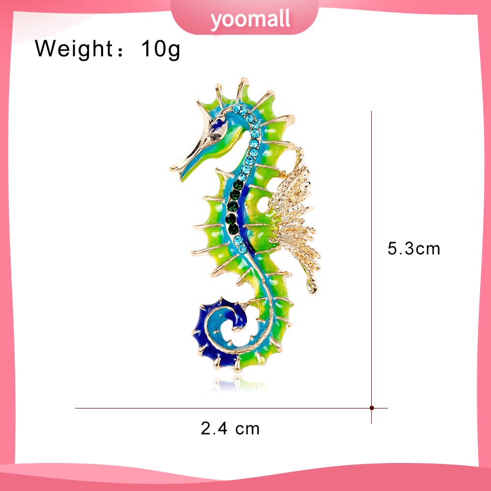 [YM] Ghim Cài Áo Tráng Men Hình Cá Ngựa Sơn Dầu Đơn Giản Thời Trang Và Phóng Khoáng