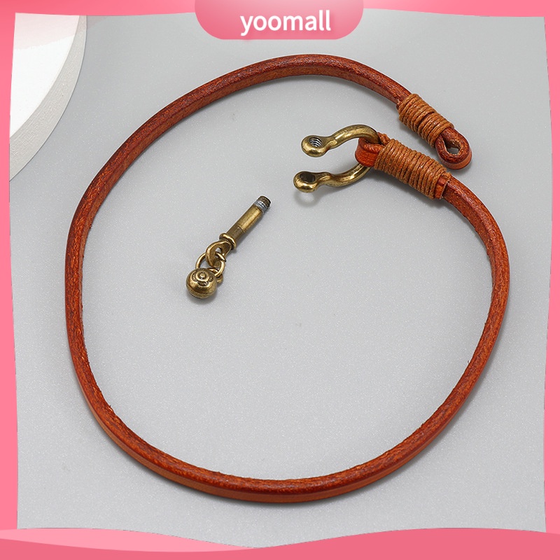 [YM] Vòng Đeo Tay Da Hai Vòng Khóa Ngựa Đơn Giản Sáng Tạo Kiểu Âu Mỹ Cổ Điển Dành Cho Nam