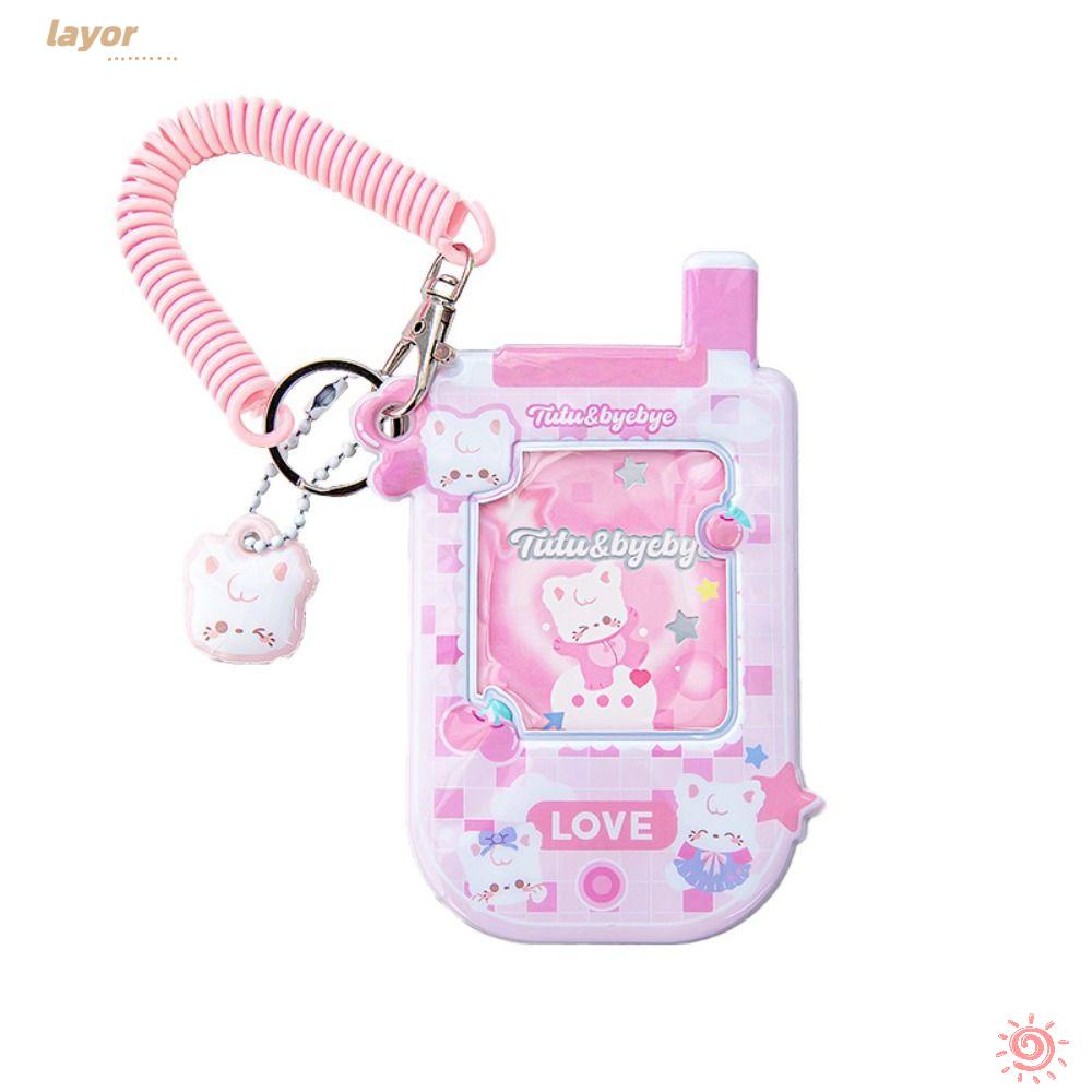 LAY Kẹp Giữ Thẻ / Điện Thoại Bằng Nhựa PVC Hai Màu Thiết Kế Sáng Tạo Cho Học Sinh